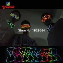 Sound activated 10 Colors Fashion Cravat Glowing Flashing EL Bow Tie electronic DJ's LED bowTies for party ,bar,club, DJ 2024 - buy cheap