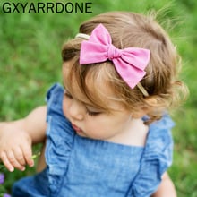 Diademas de nailon con lazo de tela para niña y niño, cintas para el pelo anudadas con estampado de hojas, accesorios para el cabello, 2019 hechos a mano nuevos, 1 Uds. 2024 - compra barato