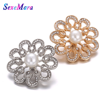6pcs/lot New 18mm Metal Rhinestone Flower Style Snap Buttons Jewelry Fit 18mm Snap Bangle Buttons Jewelry 2024 - buy cheap