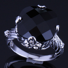 Женское кольцо из стерлингового серебра 925 пробы Jolly Big Square с черным кубическим цирконием V0152 2024 - купить недорого