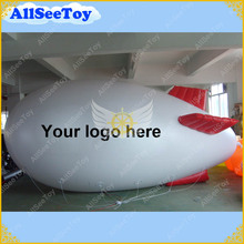 HOT 5m/16.4ft Long White Inflatable Airship/Blimp with red inflatable fins/Your different logos can be put on./DHL Free Shipping 2024 - buy cheap