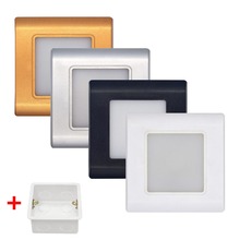 LED Stair Light Wall Lamp Square Recessed Step Lamp  aisle lights Footlight Embedded walls lighting with 86 type BOX 2024 - buy cheap