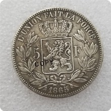 Moneda conmemorativa de Bélgica, réplica de moneda conmemorativa, 5 Franceses, KM #24, Colección, 1865 2024 - compra barato