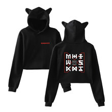 Kpop Monsta X Cropped Hoodie I.M JOOHEON crop top women Sweatshirt Cat Hooded Pullover girls clothes hoodies and sweatshirts 2024 - buy cheap