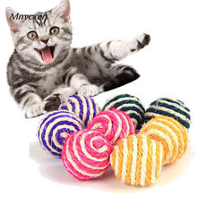 Cachorro gato gatinho animal de estimação provocação de corda de sisal tecer bolas de mastigação brinquedo de captura de chocalho brinquedos de fundo kedi malzemeleri @ c 2024 - compre barato