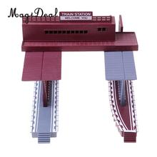 MagiDeal 1:87 Scale Train Station Simulation Layout HO Gauge Building Model Diorama for Train Track Landscape Children Toy 2024 - buy cheap