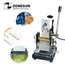 ZONESUN PVC Card Paper Leather LOGO Hot Foil Stamping Creasing Embossing Machine Heat Press Machine Punch Press Branding Iron 2024 - buy cheap