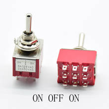 Mini interruptor ac 5a/3/2 v/2a/125v, botão vermelho liga/liga de 250 posições, à prova d'água, com terminal de solda, 1 peça 2024 - compre barato