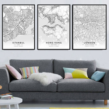 Poster prints hong kong brazia méxico cidade do mundo canadá mapa de viagens quadros da arte da parede lona sala estar decoração casa 2024 - compre barato