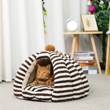 Супер теплая кошачья пещера, зимний теплый котенок, щенок, Спящая кровать с подушкой, палатка для маленьких собак, домик для кошек, питомники, кровать чихуахуа, коврик 2024 - купить недорого