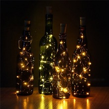 0.75M 15LED Wine Cork Light Bottle Light Cork Shape Battery Copper Wire String Lights For DIY Christmas Party Wedding Decor 2024 - buy cheap