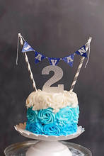 Adornos de pastel de cumpleaños de Príncipe, pancartas personalizadas de la Marina y la plata, adornos para cupcakes, donut para baby shower, selecciones de comida 2024 - compra barato