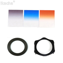 5 in 1 Camera Lens Graduated Filter Neutral Density ND2 Blue Oranger Set + 49 52 55 58 62 67 72 77 82mm Adapter Ring For Cokin P 2024 - buy cheap