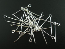 2000Pcs Silver Plated Eye Pins Metal Charms Jewelry Findings 0.7x26mm 2024 - buy cheap