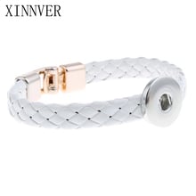 Hot Sale 2 Cor Trançado Pulseiras De Couro do PLUTÔNIO Para Mulheres Xinnver 18 milímetros Snap Botões Pulseira Fecho Magnético Snap Jóias ZE191 2024 - compre barato