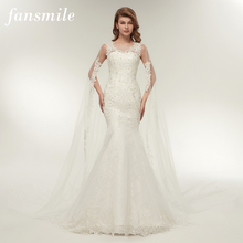 Fansmile-Vestido De novia personalizado De encaje grande, Vestido De novia De sirena, foto Real, Vintage, FSM-112M De boda, 2020 2024 - compra barato