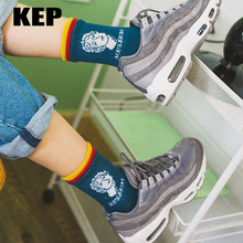 Calcetines de moda europea de invierno para mujer, calcetines de algodón con letras creativas y felices días Harajuku, calcetines de Skateboard con tendencia de calle 2024 - compra barato