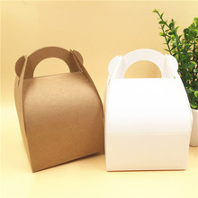 12pcs White/Brown Paper Portable Box Packaging for Coffee/Cookie/Candy/Tea Gift Poch Box Blank Kraft Paper Bags 2024 - buy cheap