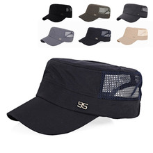 Chapéus de sol ajustáveis para o ar livre, boné de beisebol casual, chapéu de malha plana para homens 2024 - compre barato