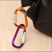6Pcs 5# Aluminum Carabiner Snap Clip Hook Key Ring With Lock Hanger Keychain Bike Bottle Hiking Camping Carrying Locking Holder 2024 - buy cheap