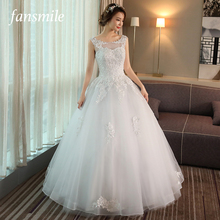 Fansmile-Vestido de novia personalizado de talla grande, Encaje Coreano de boda, de calidad, FSM-535F, 2020 2024 - compra barato