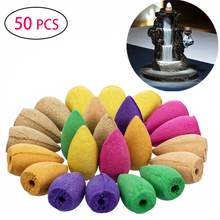 50Pcs Mixed Natural Cone Incense Jasmine Lavender Osmanthus Aromatherapy Smoke Cone Reflux Backflow Incense Burner Home Decor 2024 - buy cheap