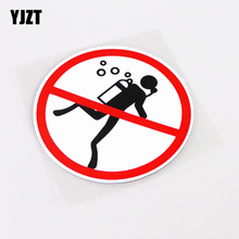 YJZT 10.2CM*10.2CM Funny Warning Mark Prohibit Diving PVC Car Sticker Decal High-quality 13-0709 2024 - buy cheap