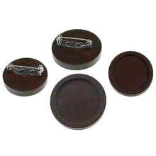 10pcs brown wood And stainless steel 20 25mm Classic Retro Style brooch Cabochon Base Setting for DIY jewelry making wholesale 2024 - buy cheap