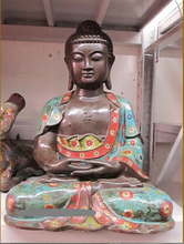 Bi001932 19-дюймовая китайская тибетская статуя Будды с чистыми искусственными параметрами 100% 2024 - купить недорого
