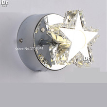 Single head aisle LED lights stainless steel Crystal lamps small modern minimalist wall lamp star free shipping 2024 - buy cheap