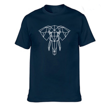 2019 новая футболка с геометрическим рисунком головы слона Мужская эксклюзивная хлопковая Футболка модная африканская футболка с дикими животными футболки больших размеров 2024 - купить недорого