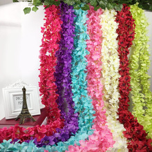 Decoração para parede artificial de 2m, guirlanda para decoração em arco de casamento, plantas falsas, folhagem, rattan, trilha, suspensão de flores 2024 - compre barato