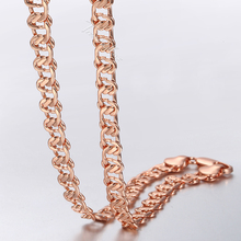 Женское Ожерелье 7,5 мм, элегантная цепочка с обрезанными улитками, 585, розовое, белое, желтое золото, GNM78 2024 - купить недорого