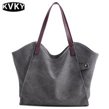 KVKY Women Bag Large Capacity Shoulder Bag Female Hot Selling For 2108 Fashion Women's Handbags Wild Canvas Totes Bolsa Feminina 2024 - buy cheap