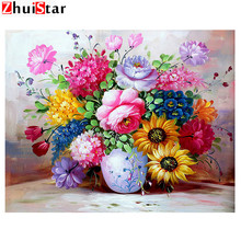 "Flower"Diamond Mosaic Picture Rhinestones,Diamond Painting Full Square Crystal Cross Stitch Kits DIY Embroidery Painting XY1 2024 - buy cheap