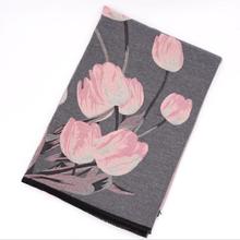 Double-face Women Cashmere Pashmina Shawls and Scarves Thicken Warm Wrap Flower Printing Winter Woman Scarf Thick Blanket 2024 - buy cheap