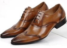 Мужские туфли-оксфорды из натуральной кожи, с острым носком 2024 - купить недорого