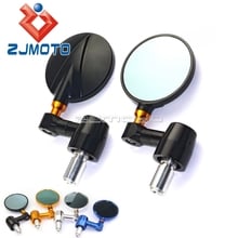 CNC Machined Aluminum Black Motorcycle Rear View Mirrors Round Rear View Side Mirrors 7/8" Bar End Mirror 2024 - buy cheap