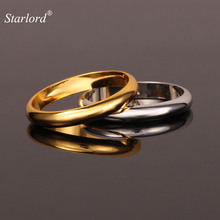 Anéis de casamento para mulheres e homens 3mm, joia da moda, cor dourada amarela, anéis de noivado r102 2024 - compre barato