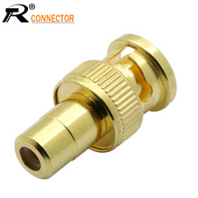 Conector bnc chapado en oro de lujo, adaptador macho a RCA hembra de alta calidad para sistema CCTV, 3 unids/lote 2024 - compra barato