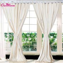 curtains Tab Top  Linen Lace Crochet Curtain 1.8cm width Valance Drape Hollow Window pastoral with tassels 2024 - buy cheap