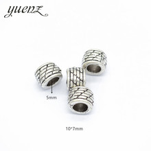 YuenZ-Cuentas espaciadoras de agujero grande, 10 piezas, Color plata antigua, accesorios de joyería de encanto europeo, accesorios de bricolaje R79 2024 - compra barato
