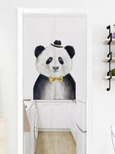 Cartoon animal panda lion  Japanese style decorative door curtains fabric cloth cotton home screens partition window curtains 2024 - buy cheap