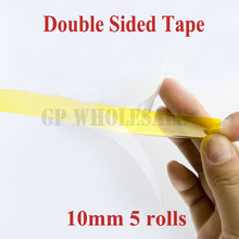 5 rolls 10mm width 0.1mm Thick, High Temperature Resist, two Sided Adhesive Tape, Polyimide Film for PCB SMT Masking 20M length 2024 - buy cheap