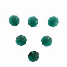 300 pçs/lote um buraco 14mm zircão cor verde cristal vidro octógono contas em um buraco 2024 - compre barato