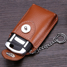 BYCOBECY Real Genuine Leather Car Key Holder Mini Key Wallet Men Key Housekeeper 2024 - buy cheap