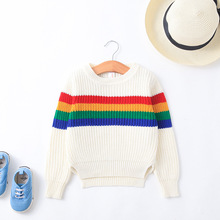 Baby Girl Clothes Fashion New Children Girls Rainbow Sweaters Baby Boys and Girls Knitting Clothing Kids Cardigan Tops Outwear 2024 - buy cheap