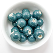 12# 40pcs Jingdezhen Dark Green Ceremic Beads Fro DIY Jewelry Maker 12mm Components #A201A 2024 - buy cheap