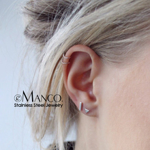 e-Manco geometric hypoallergenic stainless stee earrings for women small studs earring women earrings set 3 pairs 2024 - buy cheap