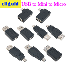 Адаптер cltgxdd Micro Mini V3, адаптер USB 2,0 «Мама-папа» Micro OTG, порт питания 90 градусов, прямоугольный USB OTG адаптеры 2024 - купить недорого